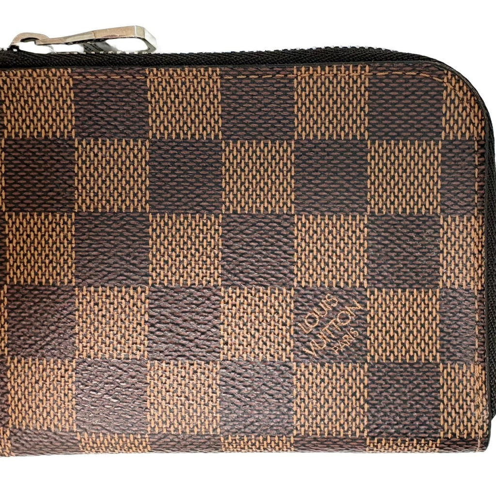 Louis Vuitton Porte Monnaie NM Damier Card Case Canvas Dark Brown