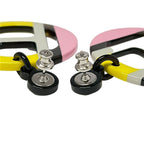 Hermes Earrings H Equipe Light Pink Gray Multi — view 3