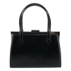 Saint Laurent Leather Kiss Lock Handbag Black Silver — view 2
