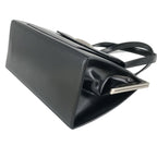 Saint Laurent Leather Kiss Lock Handbag Black Silver — view 7