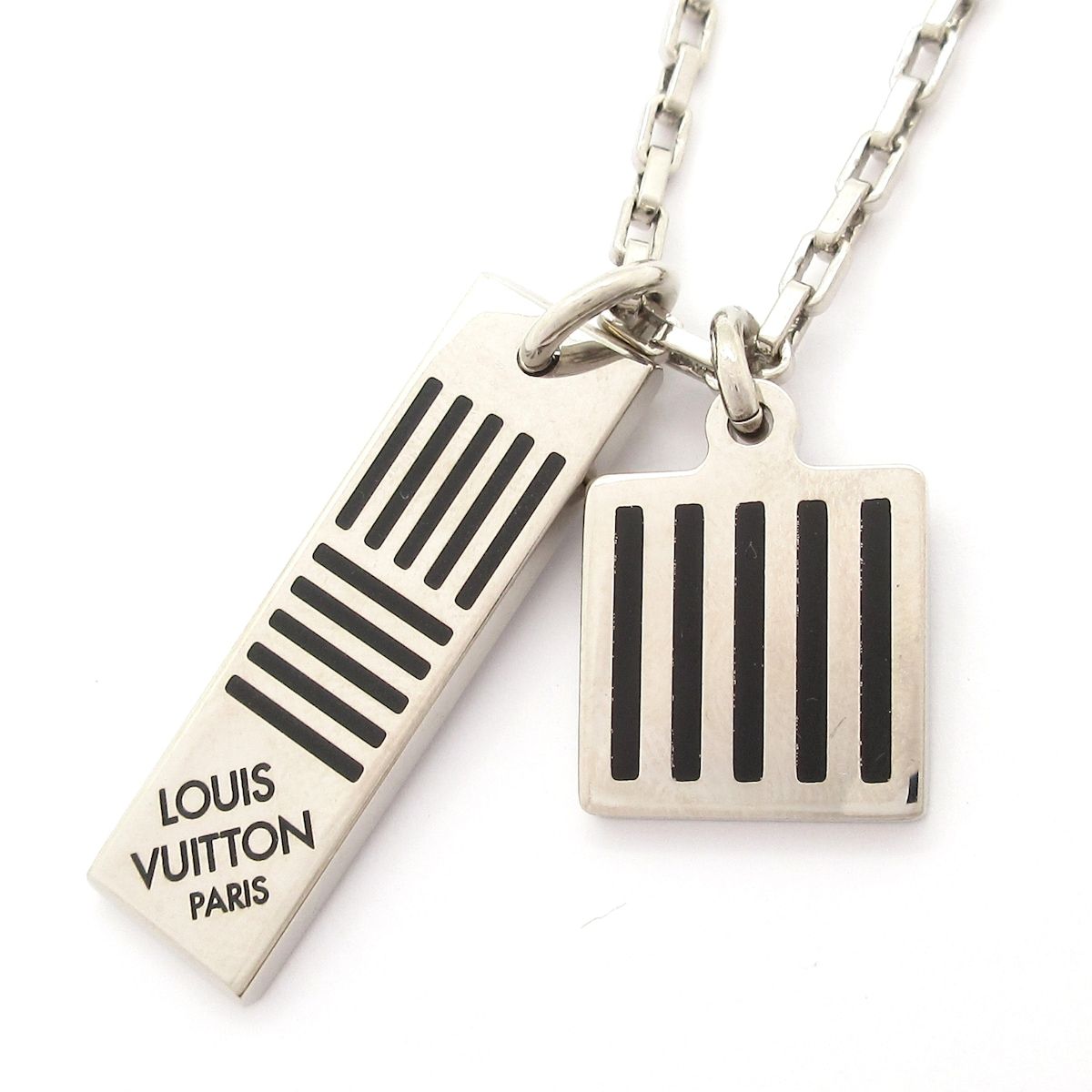 Louis Vuitton Necklace Collier Damier Color Palladium