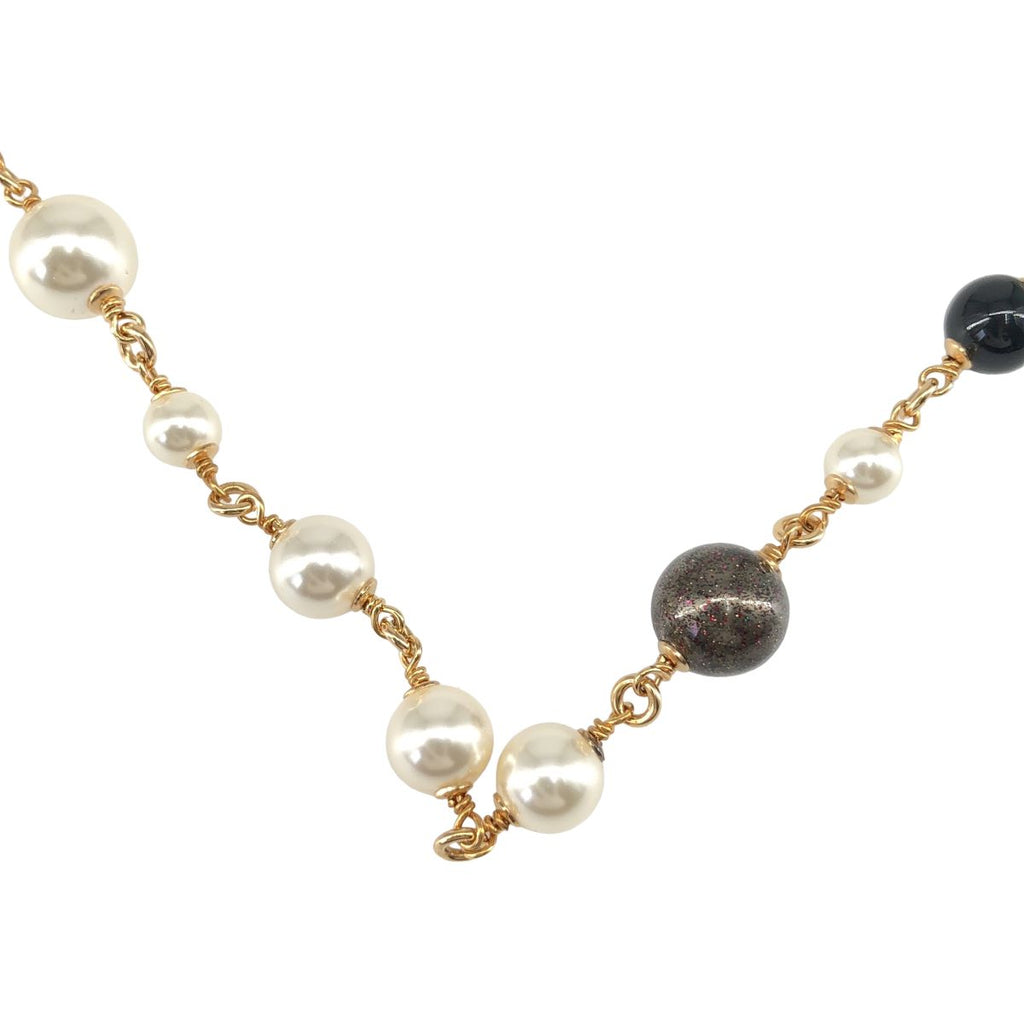 Chanel CC Logo Pearl Long Necklace Multicolor — view 4