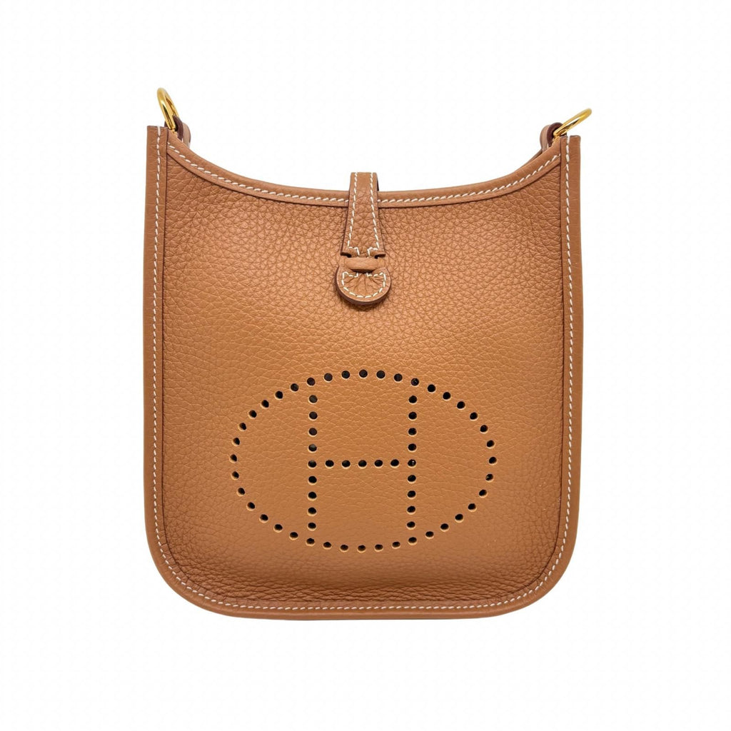 Hermes Evelyne TPM Gold Shoulder Bag Taurillon Clemence