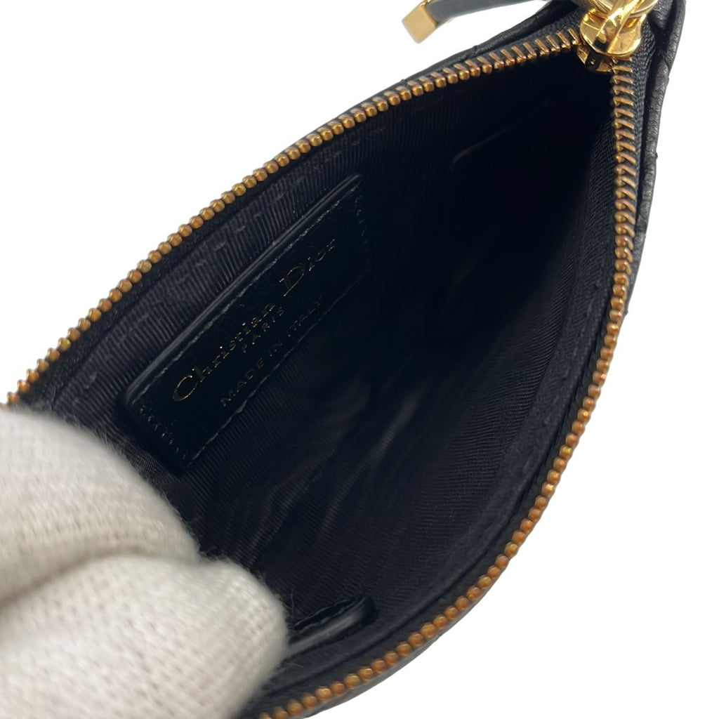 Dior Caro Myrte Zip Key Case Black Key Holder — view 3