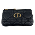 Dior Caro Myrte Zip Key Case Black Key Holder