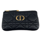 Dior Caro Myrte Zip Key Case Black Key Holder