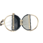 Chanel CC Logo Quilted Necklace with Mirror Black Gold — view 6