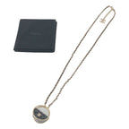 Chanel CC Logo Quilted Necklace with Mirror Black Gold