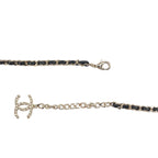 Chanel CC Logo Quilted Necklace with Mirror Black Gold — view 5