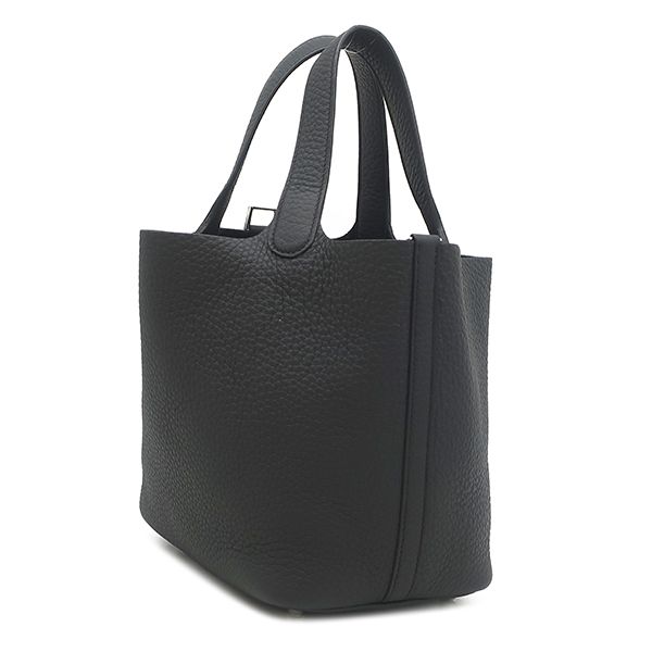 Hermes Handbag Picotin Lock 18 PM Taurillon Clemence Black Silver — view 3