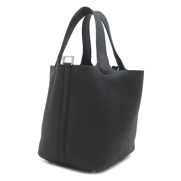 Hermes Handbag Picotin Lock 18 PM Taurillon Clemence Black Silver — view 2