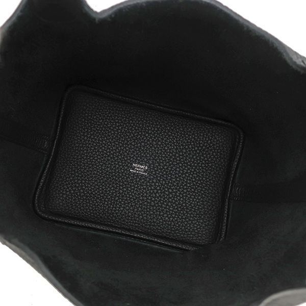 Hermes Handbag Picotin Lock 18 PM Taurillon Clemence Black Silver — view 6