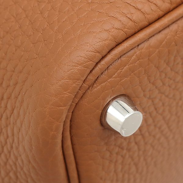 Hermes Handbag Picotin Lock 18 PM Taurillon Clemence Gold Silver Brown — view 5