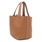 Hermes Handbag Picotin Lock 18 PM Taurillon Clemence Gold Silver Brown — view 3