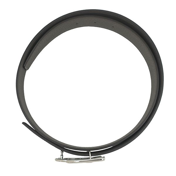 Hermes Belt Jockey Au Carre 85 Togo Box Calf Black Etain 85 Silver Reversible — view 2