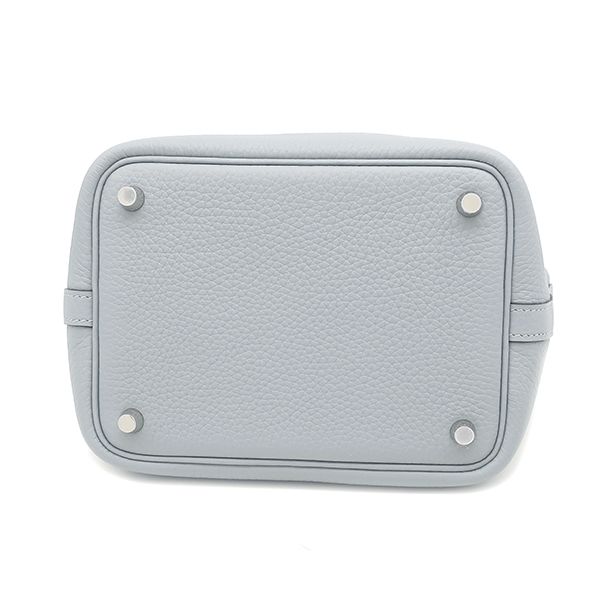 Hermes Handbag Picotin Lock 18 PM Taurillon Clemence Gray Pantin Silver — view 4