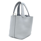 Hermes Handbag Picotin Lock 18 PM Taurillon Clemence Gray Pantin Silver — view 2