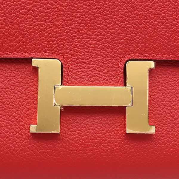 Hermes Wallet Constance Long to Go Evercolor Rouge de Coeur Gold Red — view 5