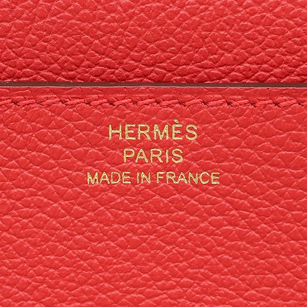 Hermes Wallet Constance Long to Go Evercolor Rouge de Coeur Gold Red — view 8