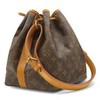 Louis Vuitton Shoulder Bag Petit Noe Monogram Canvas Gold Brown Drawstring — view 2