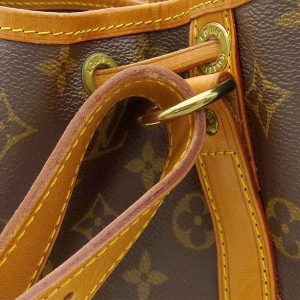 Louis Vuitton Shoulder Bag Petit Noe Monogram Canvas Gold Brown Drawstring — view 6