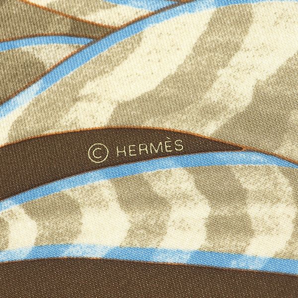 Hermes Scarf Carre 90 Silk Brown Multicolor Index Bromeliaceae Bromeliad — view 3