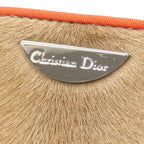 Dior Handbag Calf Hair Mini Tote Beige Orange Silver — view 7