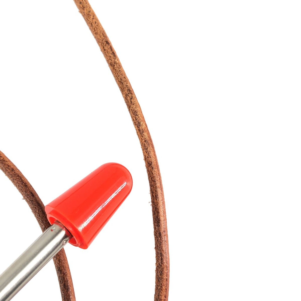 Hermes Lanille Leather Necklace Brown Gold — view 7
