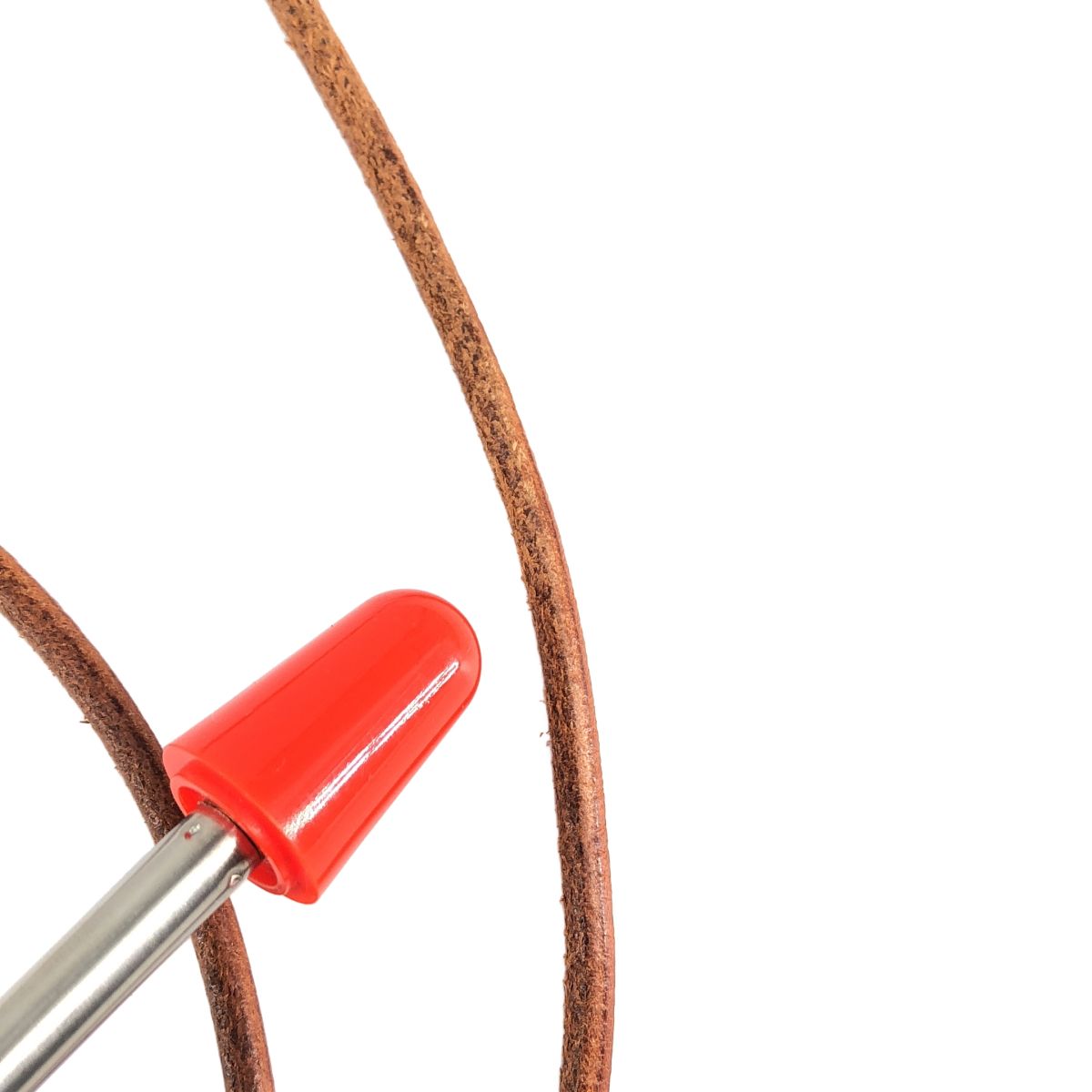 Hermes Lanille Leather Necklace Brown Gold — view 7