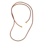 Hermes Lanille Leather Necklace Brown Gold — view 3
