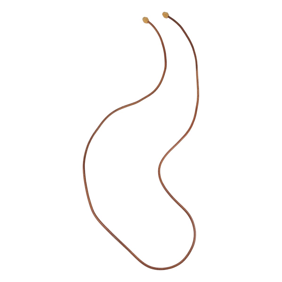 Hermes Lanille Leather Necklace Brown Gold — view 4