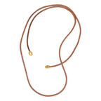 Hermes Lanille Leather Necklace Brown Gold — view 2