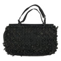 Bottega Veneta Intrecciato Fringe Handbag Black