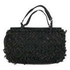 Bottega Veneta Intrecciato Fringe Handbag Black