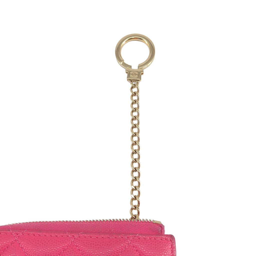 Chanel Quilted Caviar Leather Key Case Pink Key Holder — view 5