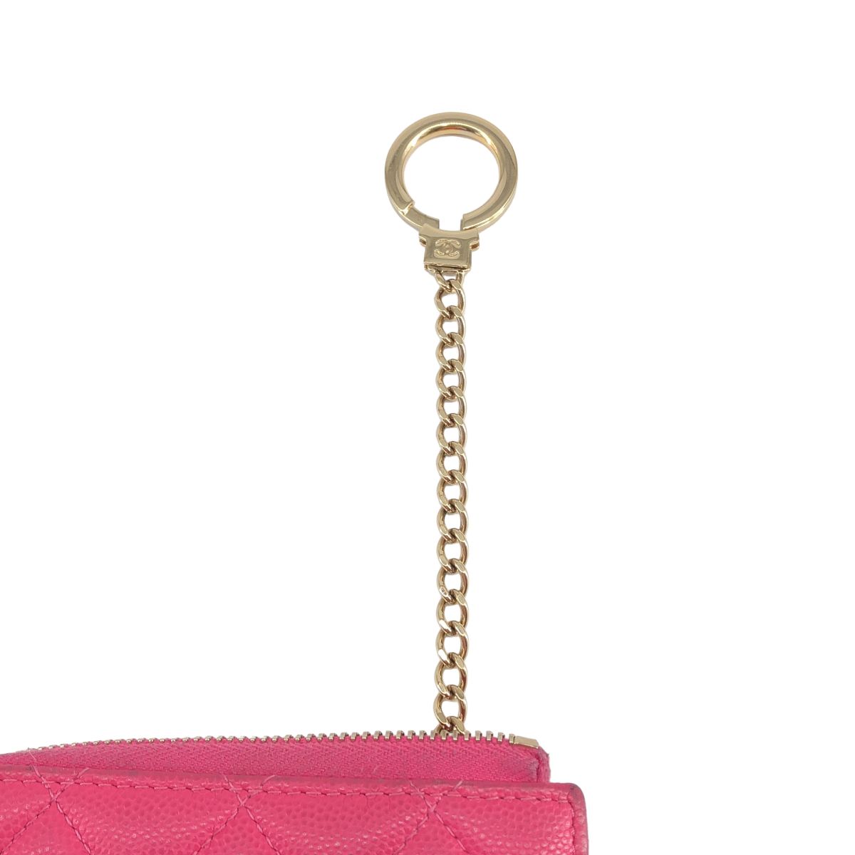 Chanel Quilted Caviar Leather Key Case Pink Key Holder — view 5