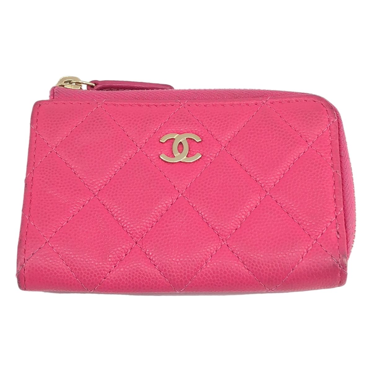 Chanel Quilted Caviar Leather Key Case Pink Key Holder