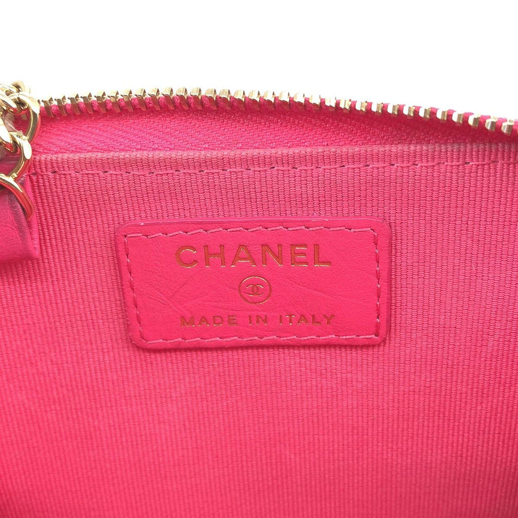 Chanel Quilted Caviar Leather Key Case Pink Key Holder — view 4