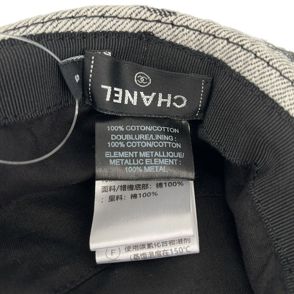 Chanel CC Logo Bucket Hat S White Gray — view 7