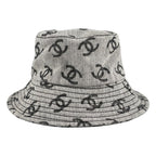 Chanel CC Logo Bucket Hat S White Gray — view 5
