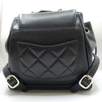 Chanel CC Logo Backpack Grained Calfskin BK — view 2