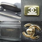 Chanel CC Logo Backpack Grained Calfskin BK — view 8