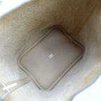Hermes Picotin Lock PM Biscuit Taurillon Clemence Silver Handbag Bag — view 6