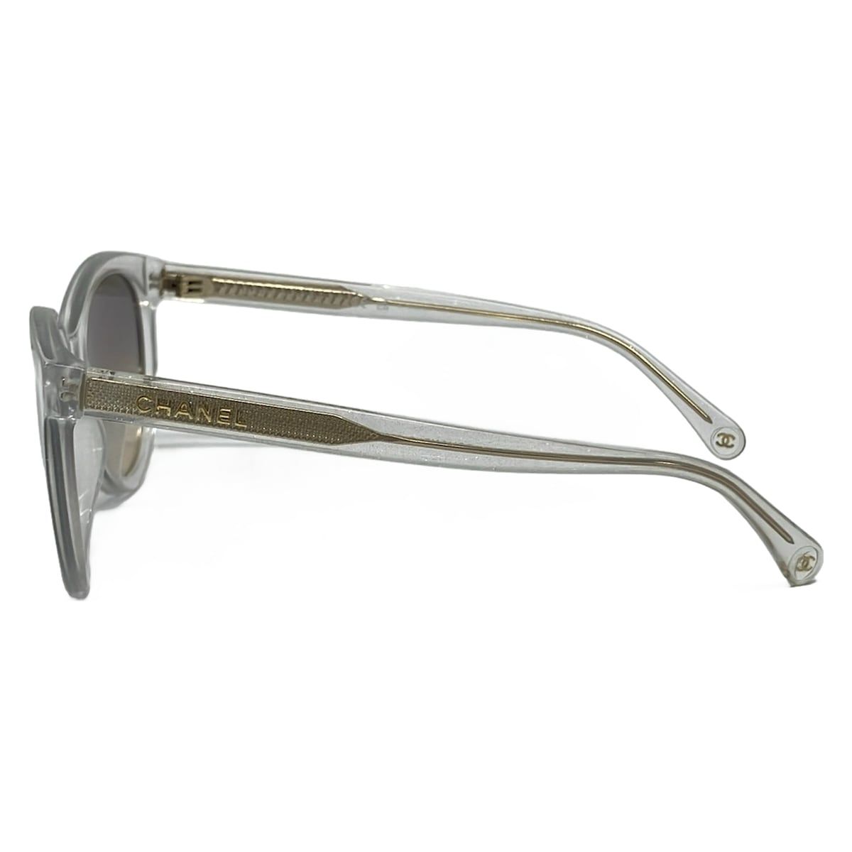 Chanel Sunglasses Clear Gold Glitter Eyewear — view 2