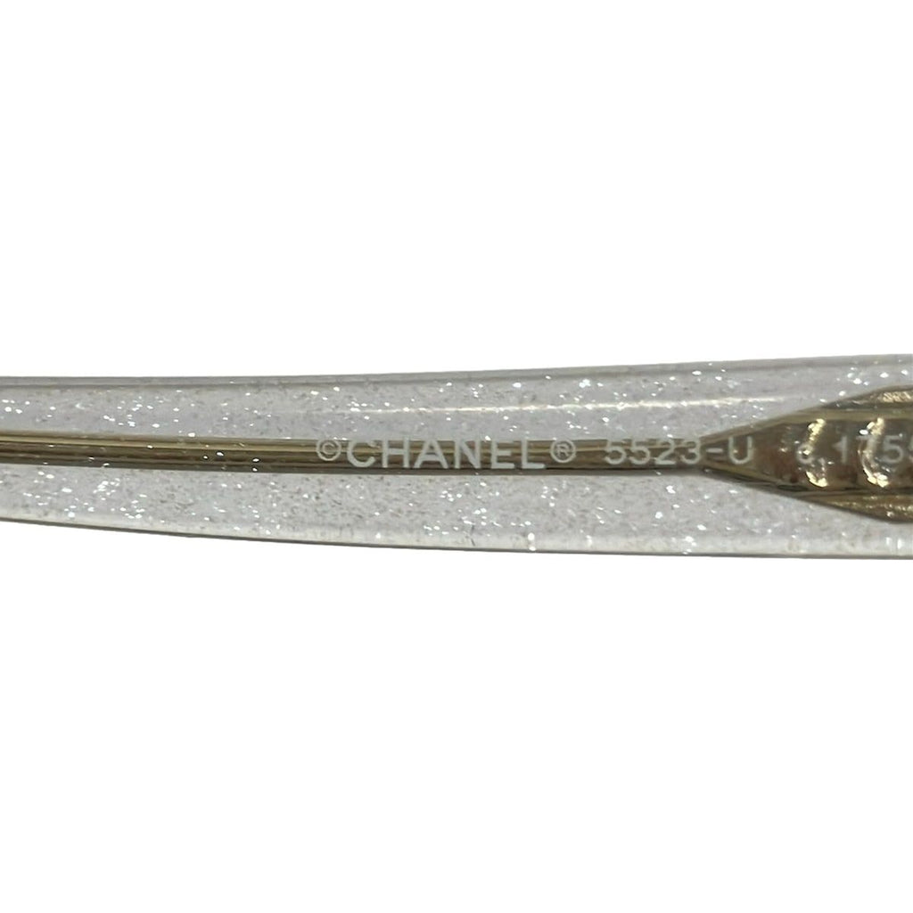 Chanel Sunglasses Clear Gold Glitter Eyewear — view 4