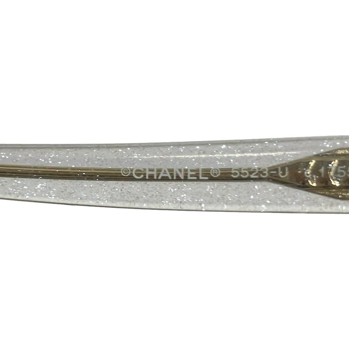 Chanel Sunglasses Clear Gold Glitter Eyewear — view 4