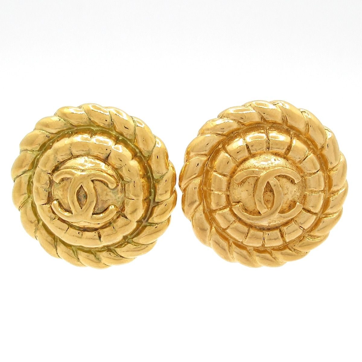 Chanel Earrings CC Logo Gold