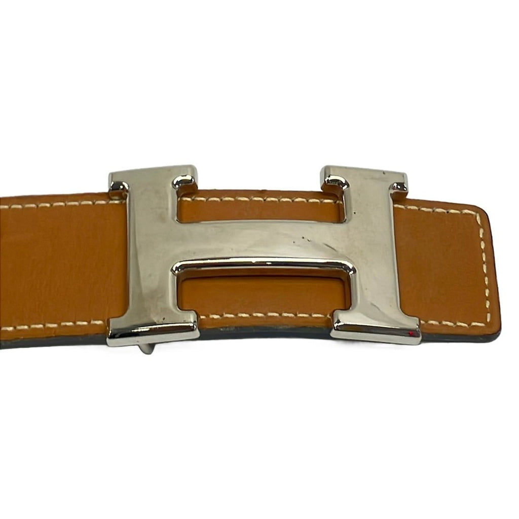 Hermes Belt 70 H Beige Silver Reversible Leather — view 3