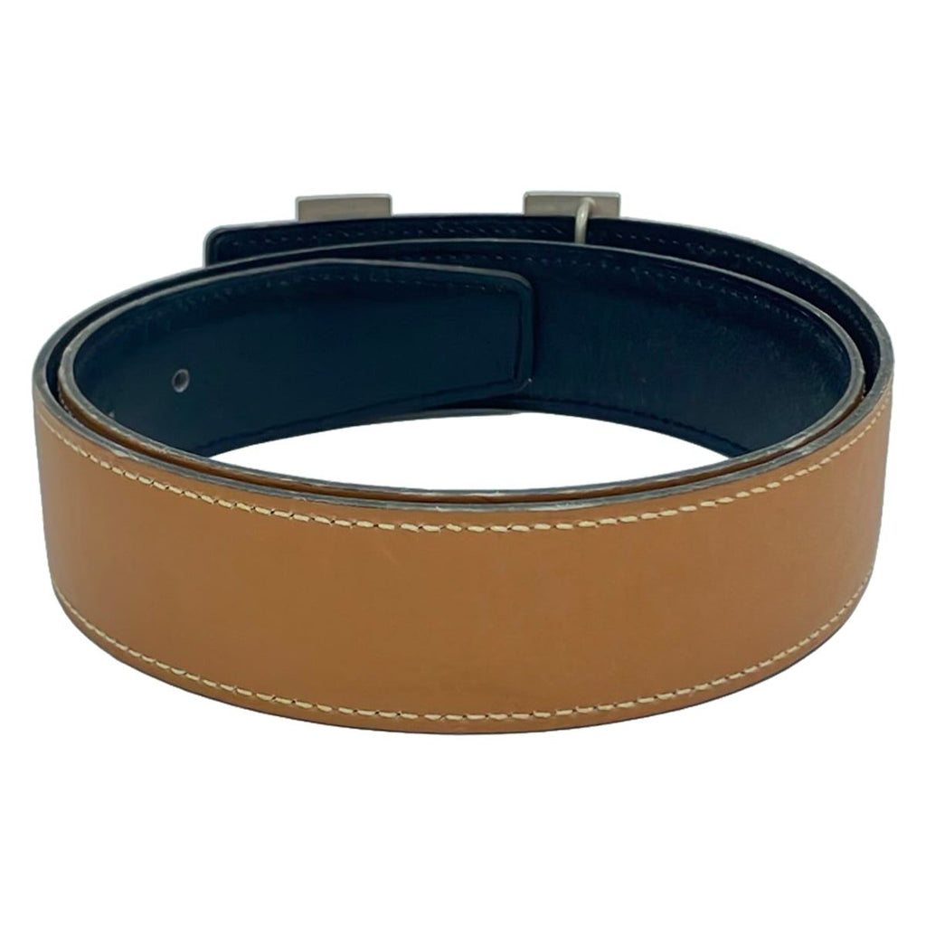Hermes Belt 70 H Beige Silver Reversible Leather — view 2