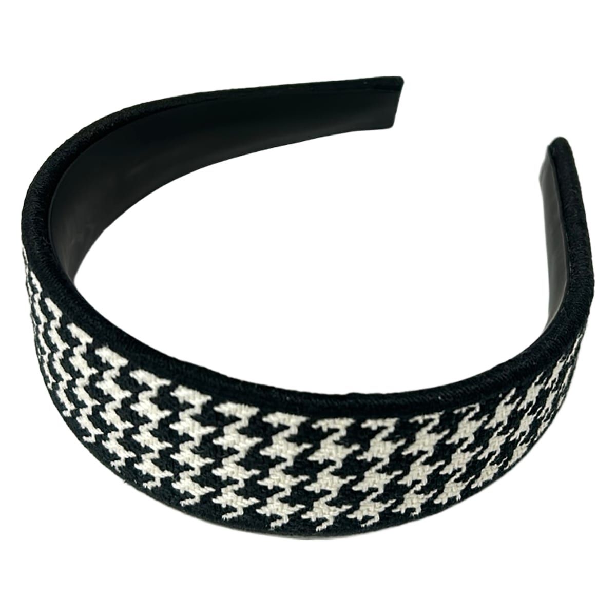 Dior Headband Black White Houndstooth Pattern